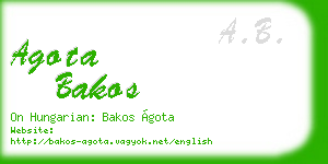 agota bakos business card